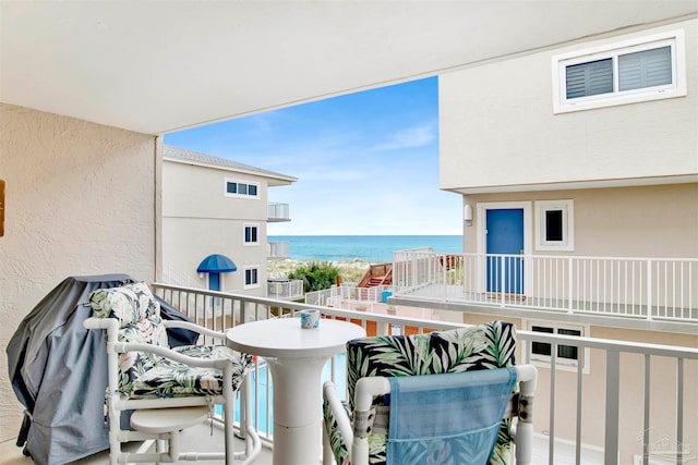 balcony with a water view