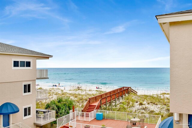 property view of water with a view of the beach