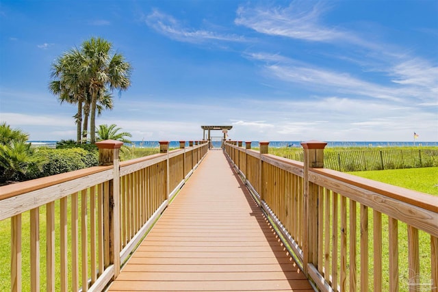 view of property's community featuring a water view