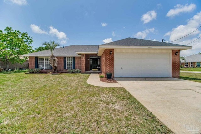 3086 Myrshine Dr, Pensacola, FL 32506 - ranch-style home featuring brick siding, an attached garage, driveway, and a front yard