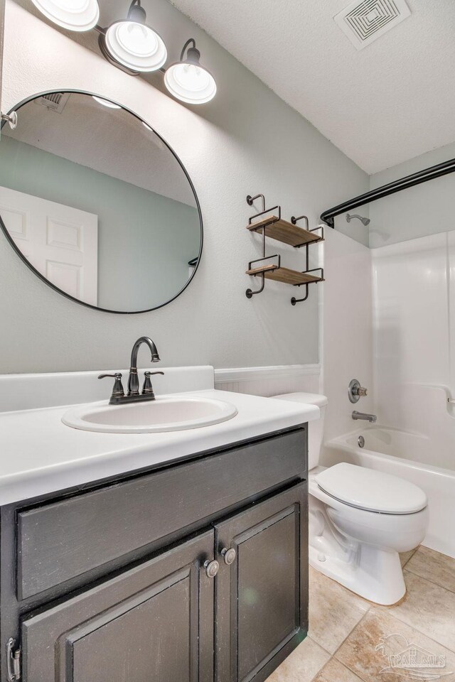 3086 Myrshine Dr, Pensacola, FL 32506 - bathroom with tile patterned floors,  shower combination, toilet, visible vents, and vanity