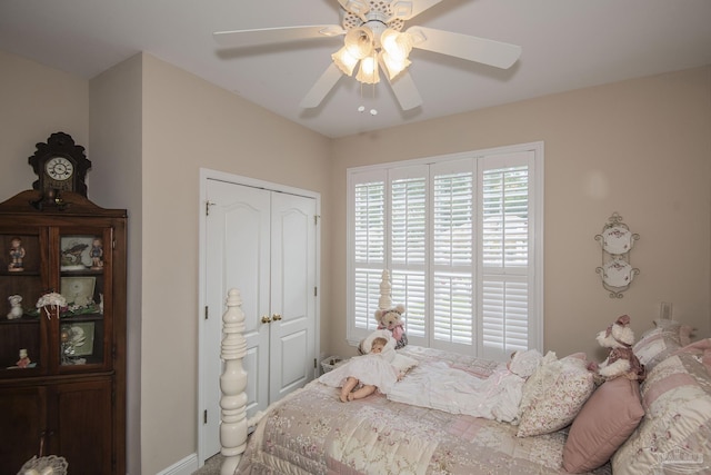 1013 Patriot Pl, Pensacola, FL 32534 - bedroom featuring ceiling fan and a closet