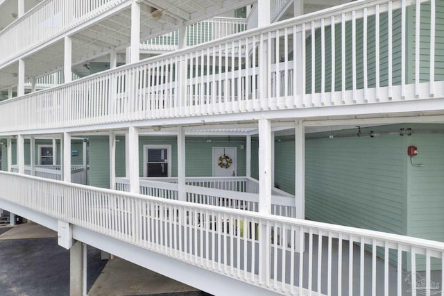 view of home's exterior with a balcony