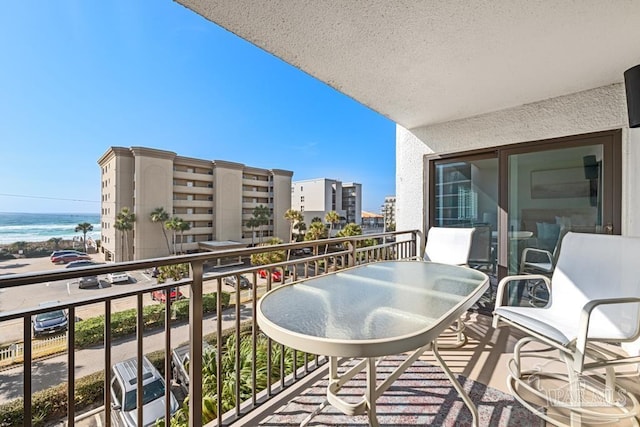 balcony with a water view