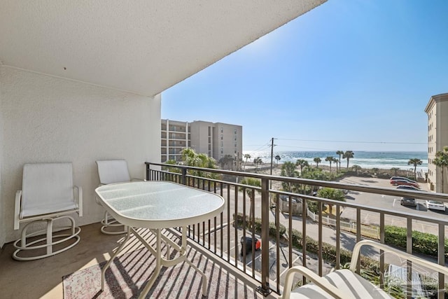 balcony with a water view