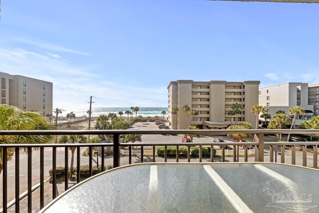 balcony with a water view