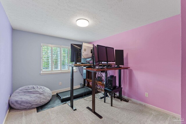 1124 Willowood Cir, Gulf Breeze, FL 32563 - workout area featuring carpet floors, baseboards, and a textured ceiling
