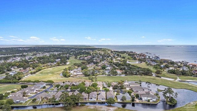 1124 Willowood Cir, Gulf Breeze, FL 32563 - birds eye view of property with a water view, a residential view, and golf course view