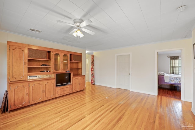 3570 Firestone Blvd, Pensacola, FL 32503 - interior space with baseboards, visible vents, a ceiling fan, and light wood finished floors