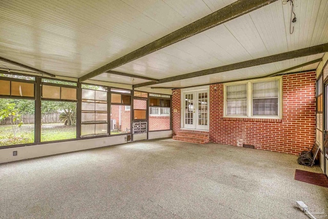 3570 Firestone Blvd, Pensacola, FL 32503 - unfurnished sunroom with beam ceiling and french doors