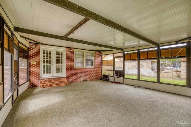 3570 Firestone Blvd, Pensacola, FL 32503 - unfurnished sunroom featuring french doors and beam ceiling
