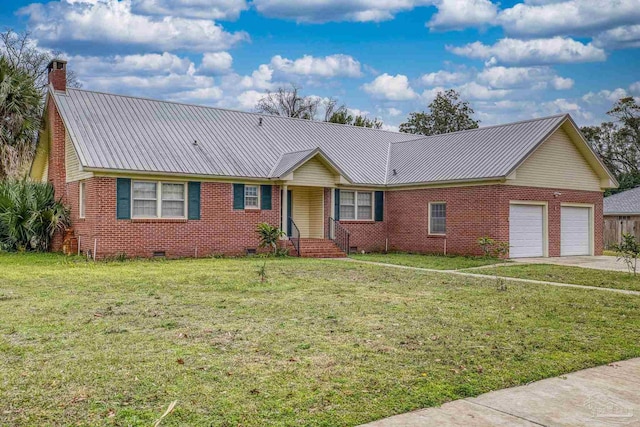 3570 Firestone Blvd, Pensacola, FL 32503 - single story home featuring metal roof, a garage, and brick siding