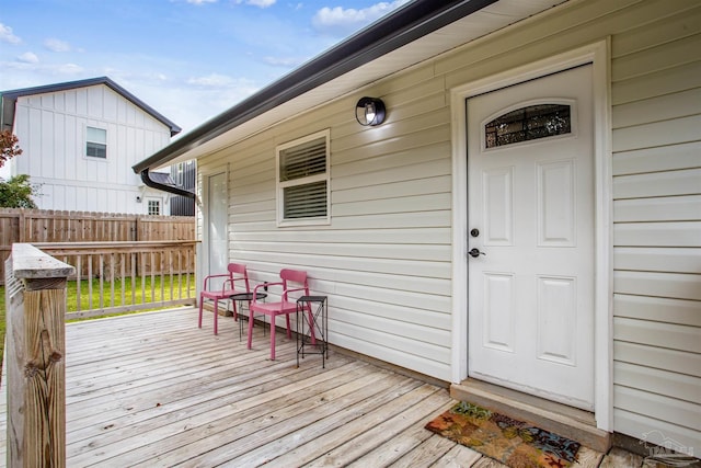 wooden deck with fence