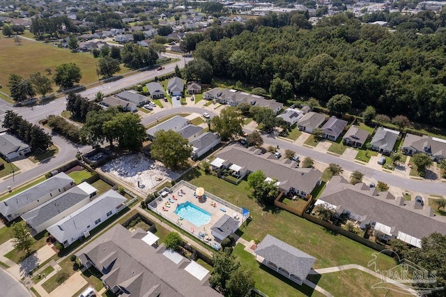 drone / aerial view featuring a residential view