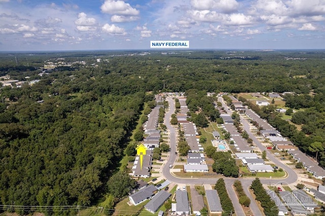 bird's eye view with a forest view