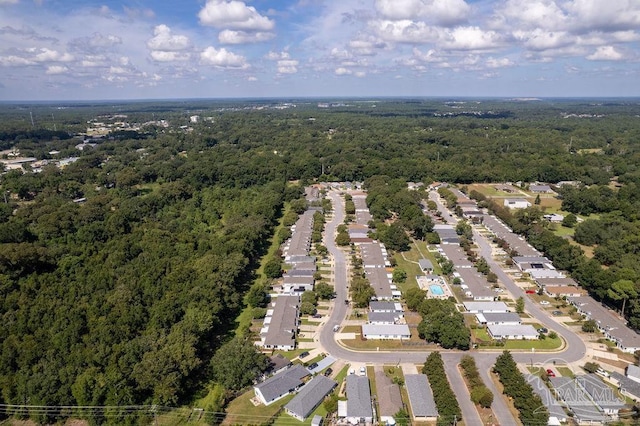 aerial view featuring a view of trees