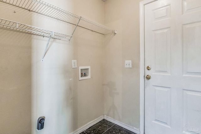 washroom featuring washer hookup and electric dryer hookup