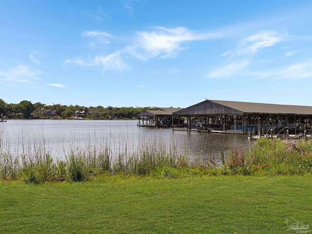 2701 E De Soto St, Pensacola, FL 32503 - dock with a water view and a lawn