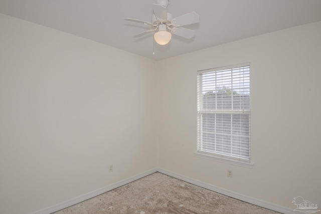 empty room with ceiling fan