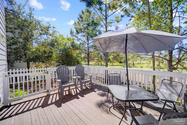 view of wooden deck