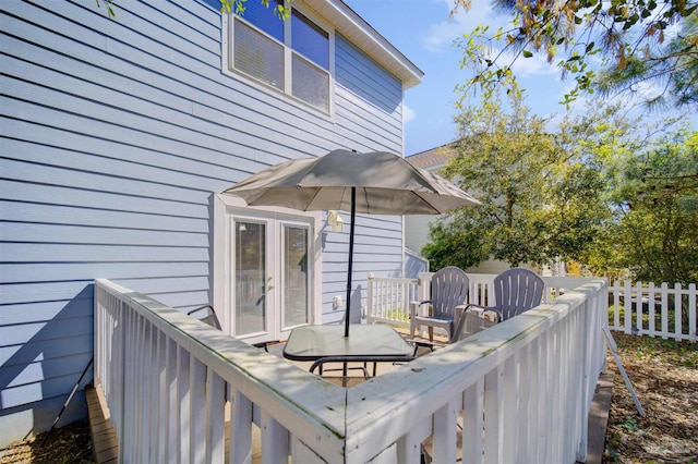 deck with french doors