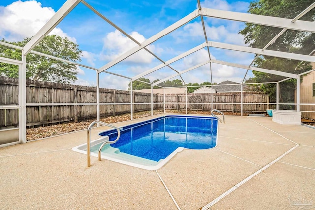 4420 Bellwood Cir, Pace, FL 32571 - view of pool with a fenced backyard, a patio area, and a lanai