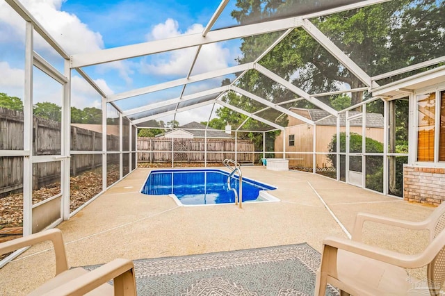 4420 Bellwood Cir, Pace, FL 32571 - view of pool with a fenced backyard, a patio area, and a lanai