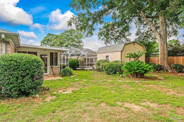 4420 Bellwood Cir, Pace, FL 32571 - view of yard with a shed and a lanai