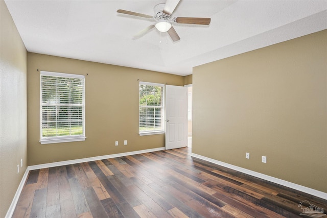 5833 Pebble Ridge Dr, Milton, FL 32583 - unfurnished room featuring dark wood-style flooring and a ceiling fan