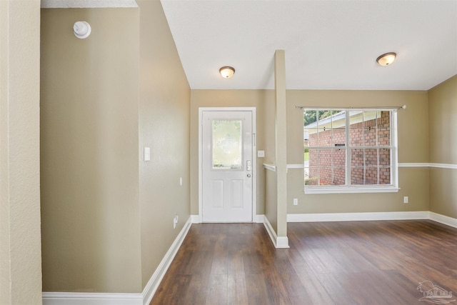 5833 Pebble Ridge Dr, Milton, FL 32583 - entrance foyer featuring dark wood-style floors and baseboards