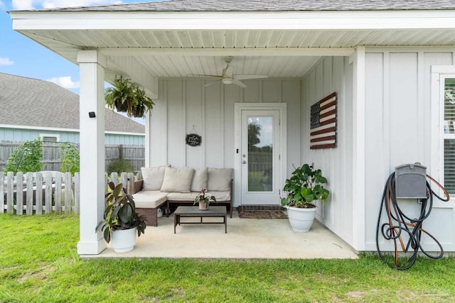 5722 Conley Ct, Pace, FL 32571 - view of patio / terrace featuring a ceiling fan and an outdoor hangout area