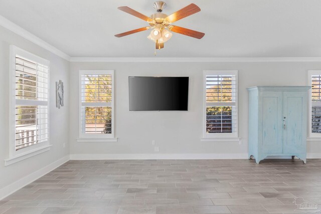 unfurnished room featuring crown molding