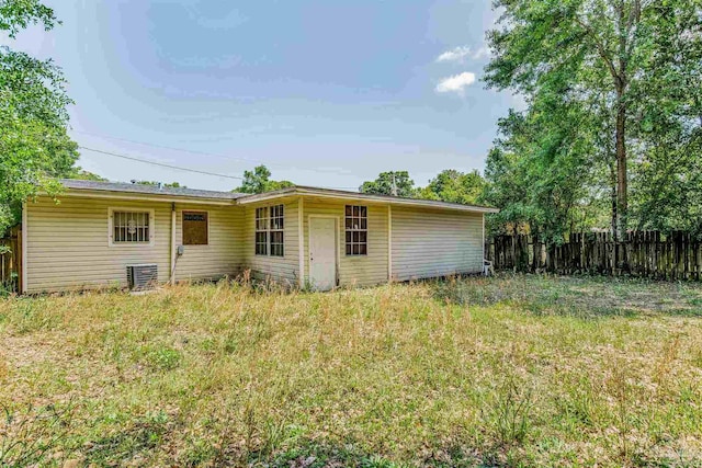 back of property featuring fence