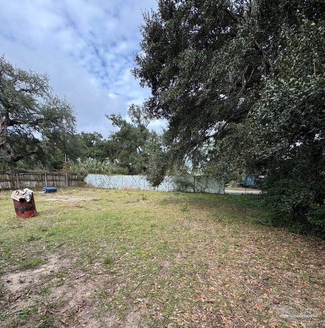 view of yard with a water view