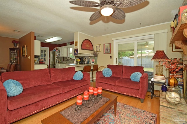 5845 Keystone Rd, Pensacola, FL 32504 - living room featuring wood finished floors and ceiling fan