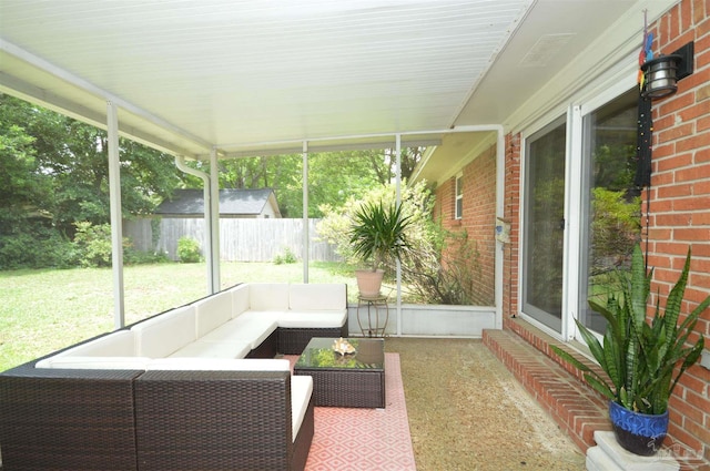 5845 Keystone Rd, Pensacola, FL 32504 - sunroom featuring an outdoor living space