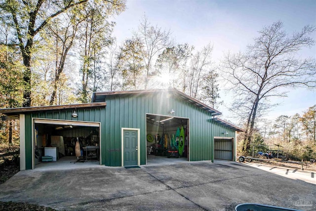 view of garage