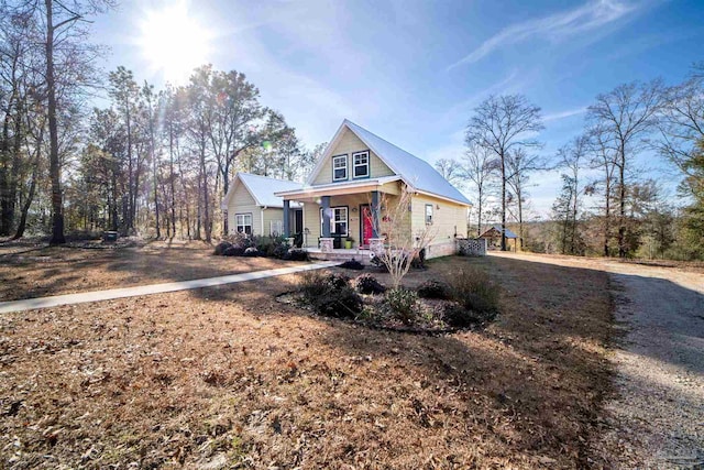 view of front of home featuring covered porch