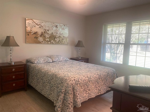 bedroom with wood-type flooring