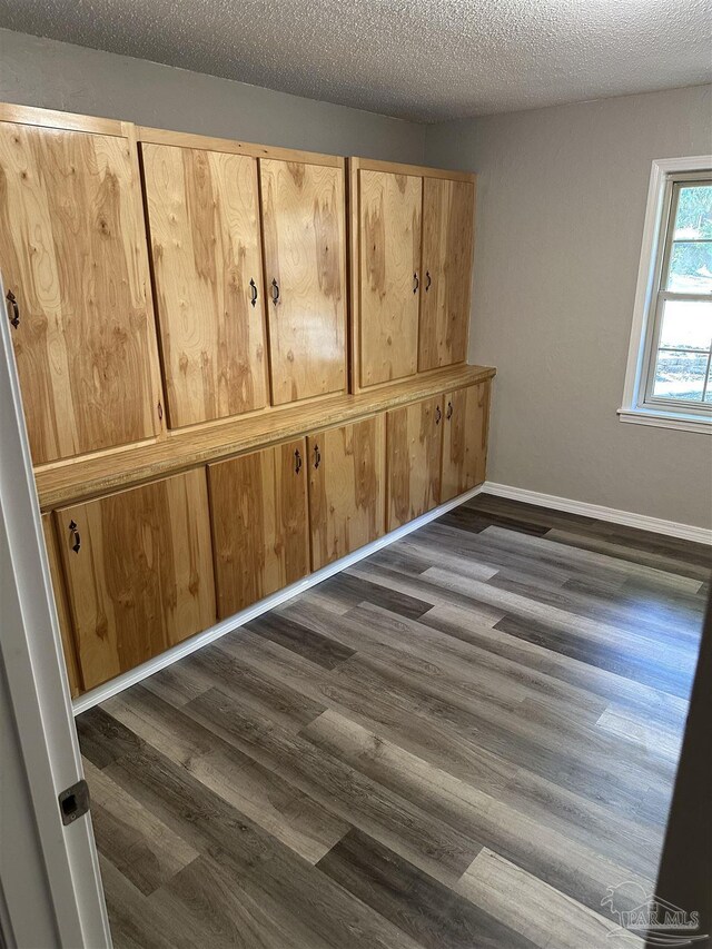 5303 Mikes Pl, Milton, FL 32570 - interior space with dark wood-type flooring, baseboards, and a textured ceiling