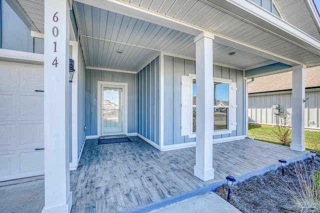 doorway to property with a porch