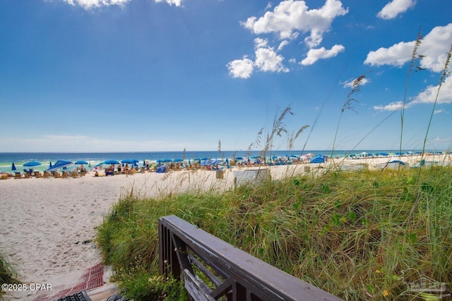 water view featuring a beach view
