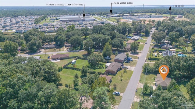 aerial view featuring a residential view