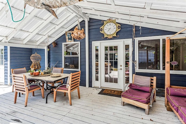 deck featuring a pergola