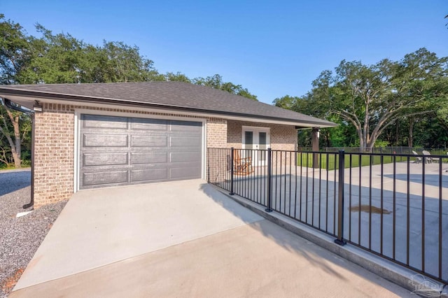 exterior space featuring a garage