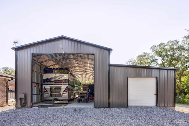 view of outbuilding with a garage