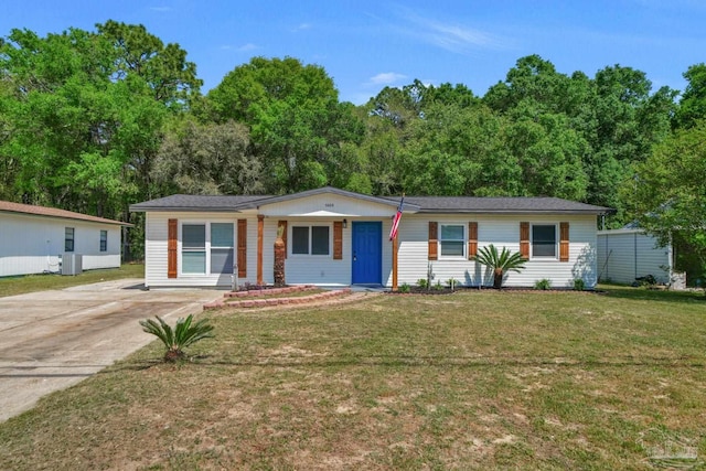 5686 Avondale Rd, Pensacola, FL 32526 - ranch-style house featuring a front lawn and central AC unit