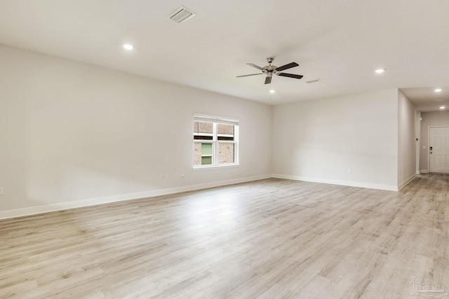 7822 Burnside Loop, Pensacola, FL 32526 - unfurnished room with ceiling fan, light wood-type flooring, and recessed lighting