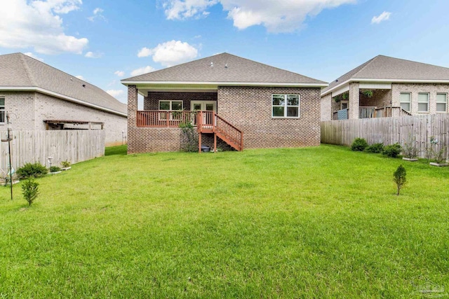 7822 Burnside Loop, Pensacola, FL 32526 - back of property featuring stairway, a wooden deck, and brick siding