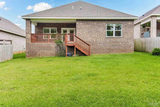 7822 Burnside Loop, Pensacola, FL 32526 - rear view of property featuring stairway, a shingled roof, and brick siding